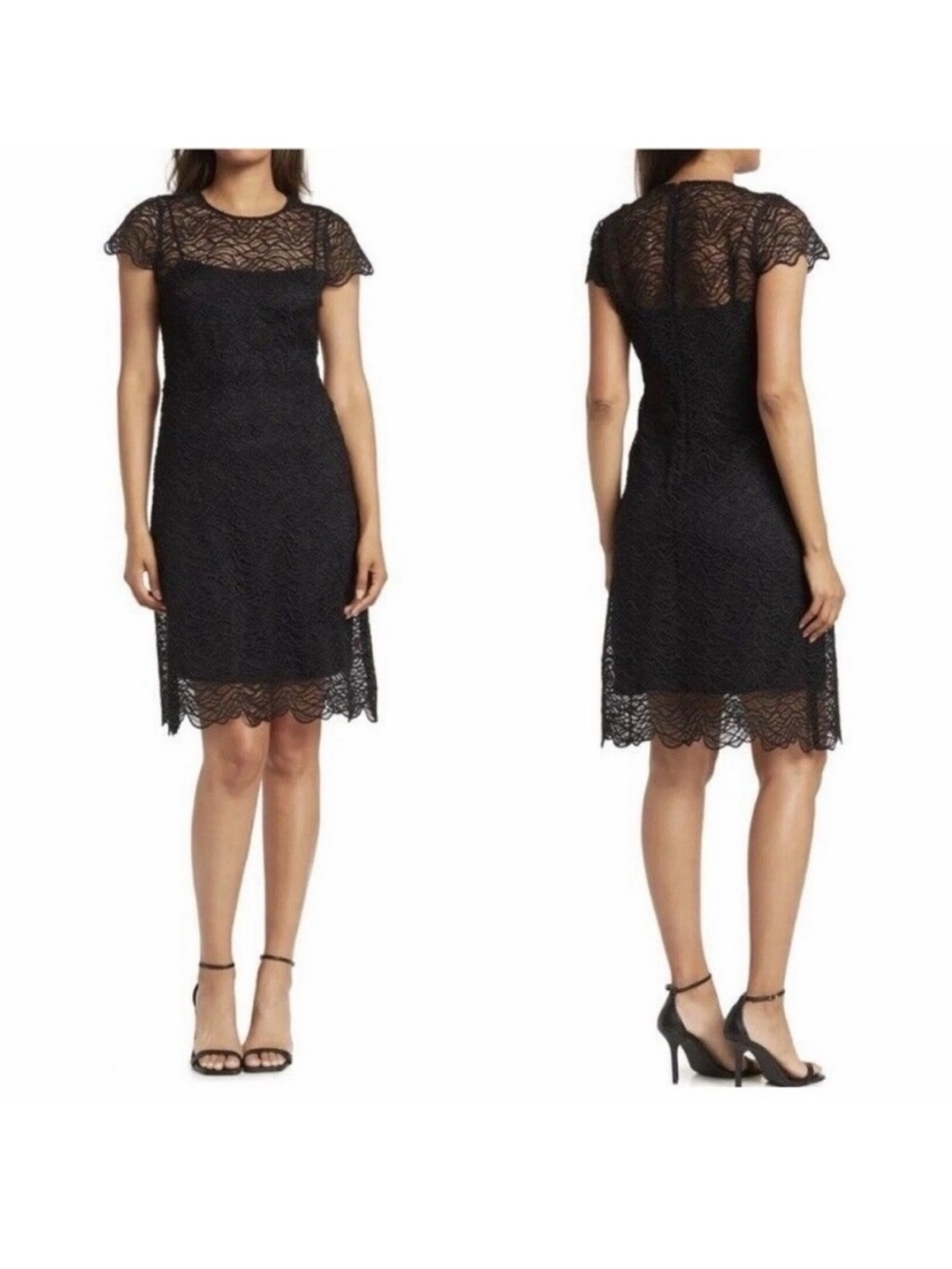 Elie Tahari Elissa Dress Black Lace